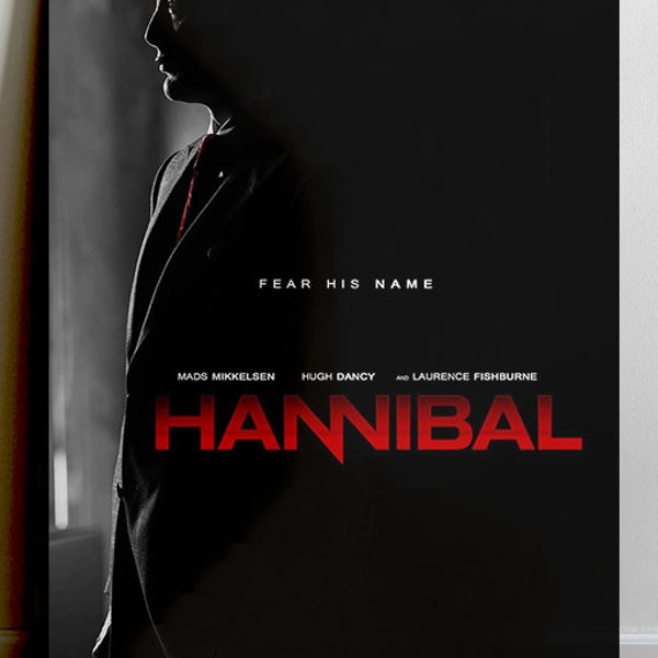 Hannibal Mads Mikkelsen Gloss Poster | TV Show Wall Art | Hannibal TV Series Design