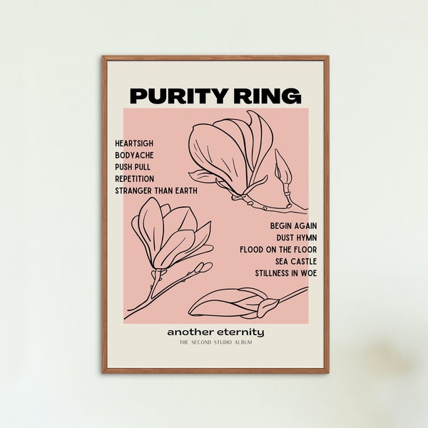 Vintage Purity Ring 'Another Eternity' Album Poster, Purity Ring Tour Digital Art Print, Electronic, Dance, Indie Music Downloadable Art