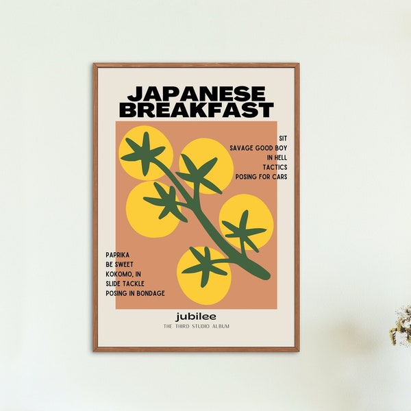Japanese Breakfast Jubilee Poster, Japanese Breakfast Tour Album Art Print, Vintage Indie Pop Wall Art