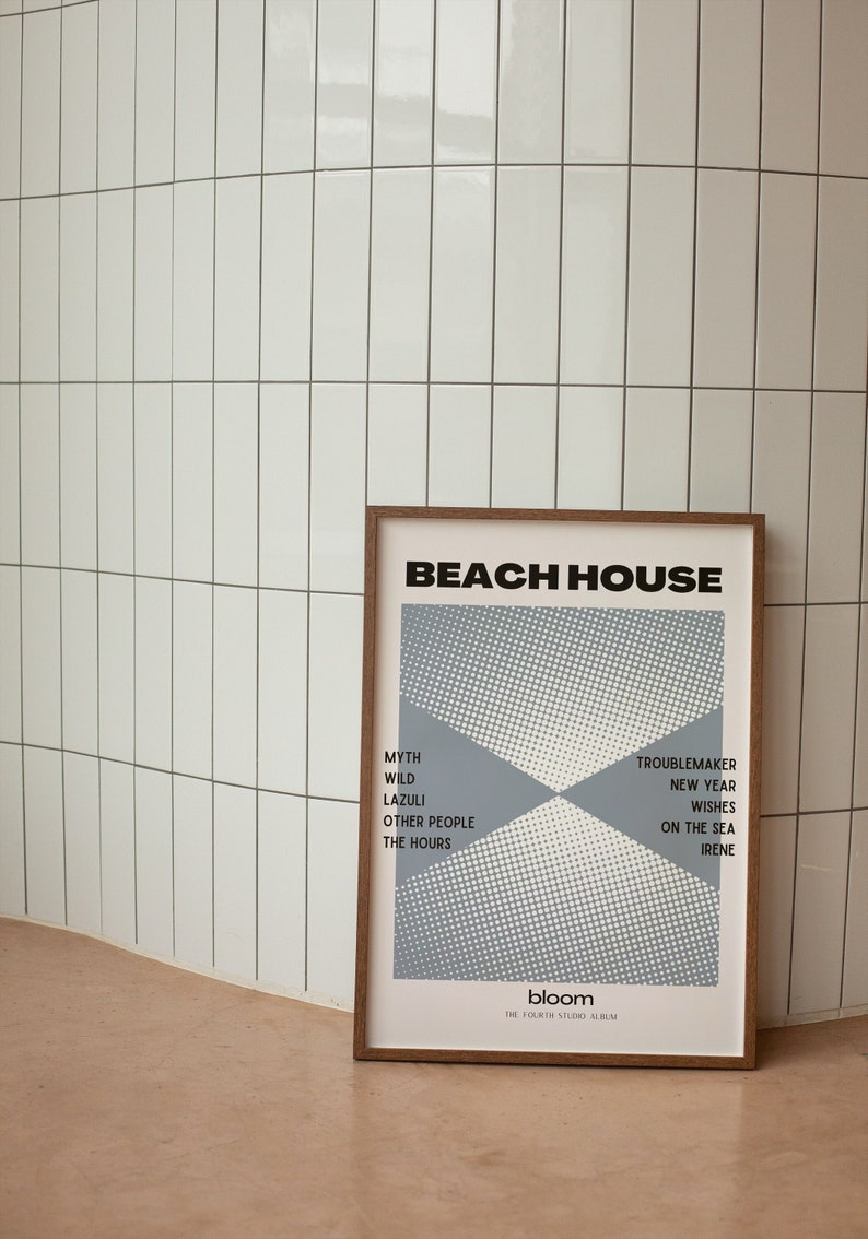 Vintage Beach House Bloom Album Poster, Beach House Band Tour Aesthetic