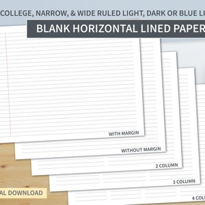 A4 Short Grain Bookbinding Paper, Blank or Horizontal Lined Paper, 250  Sheets 