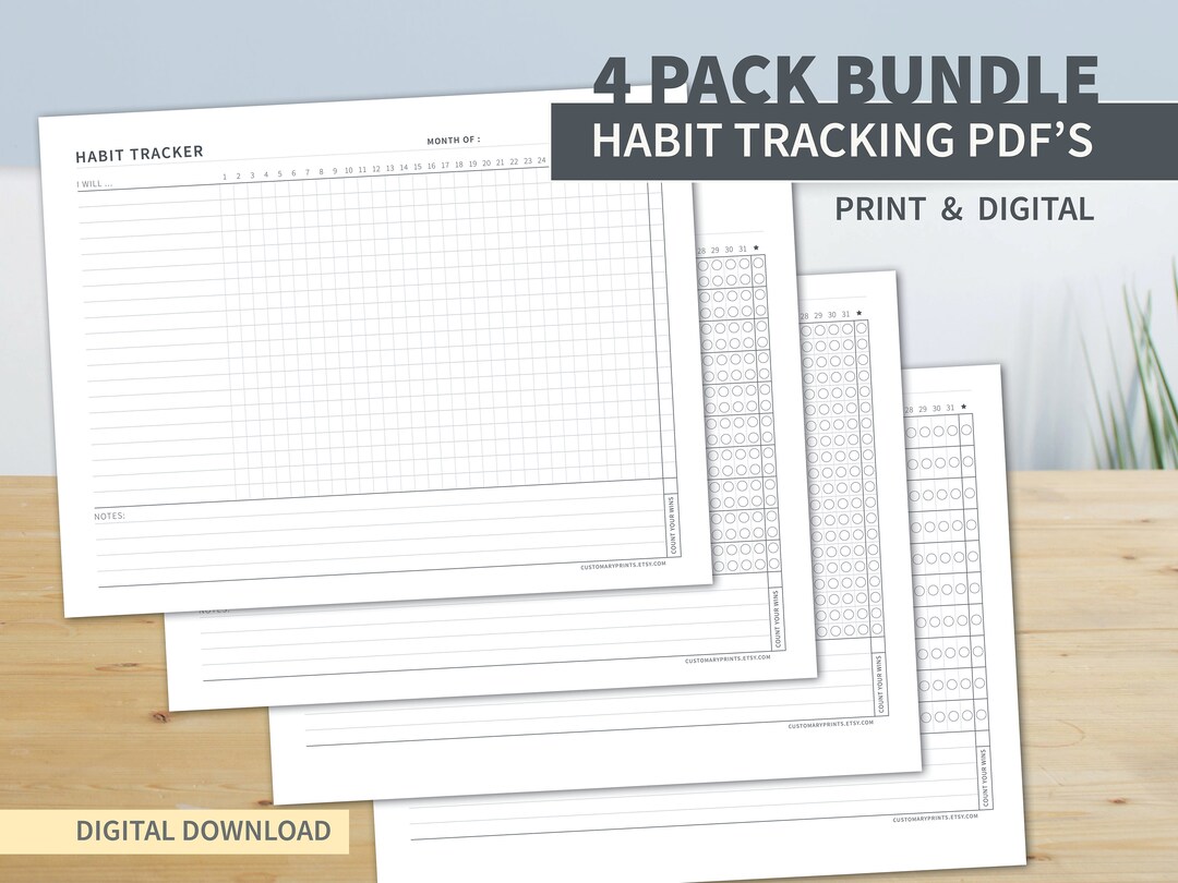 Habit Resolution Resolution/habit Tracker - Accountability Checklist Page for Keeping a ...
