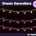 Heart Light Chains Stream Decorations / Stream Overlay Valentine Lights ...
