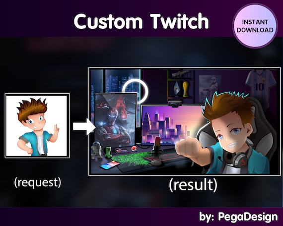 ADD-ON Customization Fee | Twitch Stream Screen | Emotes| Game room  |