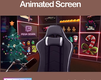 CHRISTMAS VERSION |vtuber stream screen |  Vtuber background | v tuber | vtuber live2d | Twitch overlay | Streaming animation | anime vtuber