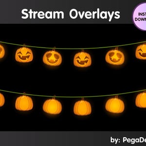 2x halloween overlay | Stream decorations | pumpkin | Twitch overlays