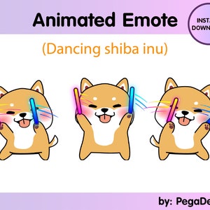 Twitch animated emote | Dancing shiba inu | Dog Dance Rave Hype | Animated Emotes Bingo Bongo