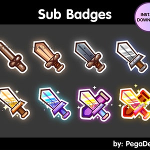 Sword sub badges / Sword bit badges / Twitch sub badges