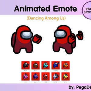 Dancing Among Us Emotes | Animated Emote |Twitch Overlay | funny emote | cute emote
