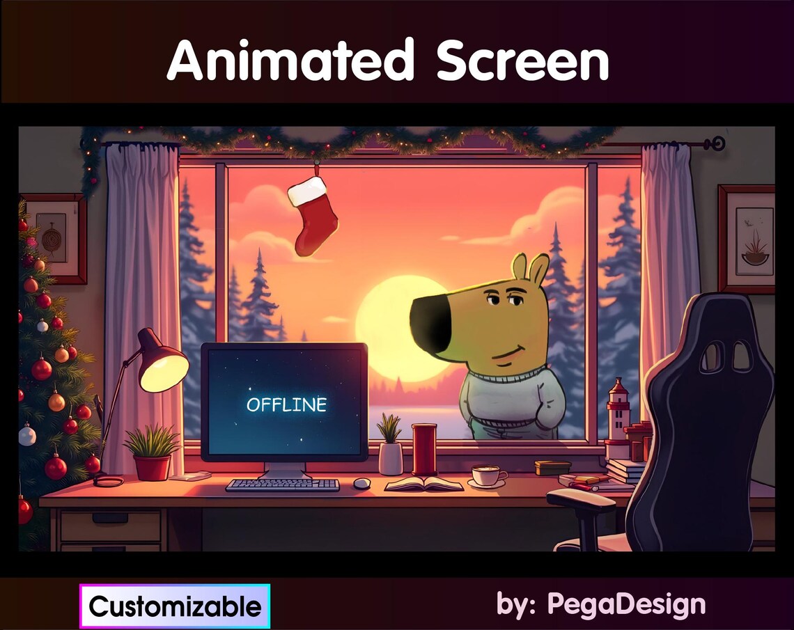 Twitch Animated Screen | Chill Guy Christmas | Stream Overlay | Chill ...
