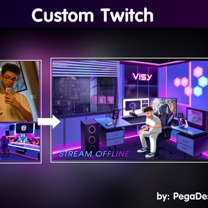 ADD-ON Customization Fee | Twitch Stream Screen | Emotes| Game room | image 2
