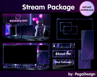 Stream Package Lofi game room, Animated Twitch Overlays, Stream decoration  screen, cozy, OBS, Vtubers, Discord