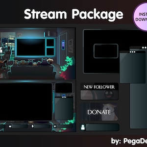 KATZENHAUS | Animierter Stream Bildschirm für Twitch | lofi Spielzimmer | Twitch animierter Bildschirm | Twitch Overlay, Vtuber Hintergrund | Ab bald