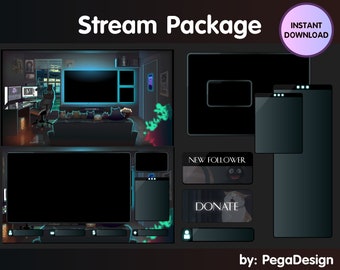 CAT HOUSE | Animated stream screen for Twitch | lofi game room | Twitch animated screen | Twitch overlay, Vtuber background | Starting soon