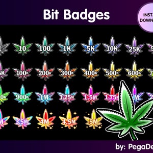 WEED LEAF  Bit badges Designed for Twitch, Discord, Bit, Streamers