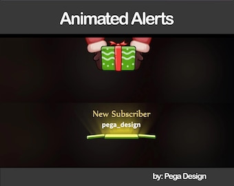Animated Christmas Alert | Santa Hand Gift Reveal | Donation, Sub, Cheer Alerts | Holiday Stream Pack | Twitch overlay xmas | v tuber