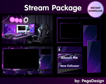 Stream Package Lofi game room, Animated Twitch Overlays, Stream decoration screen , cozy, Vtubers, Discord
