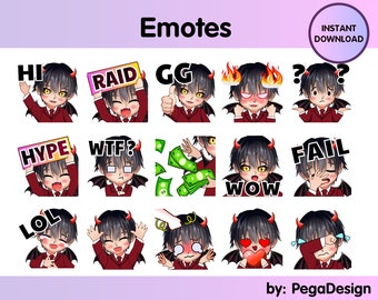 Twitch Emotes | Devil boyl | Devil | Stream Emote | Anime Chibi | Vtuber