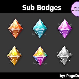 Gem sub badges / Gem bit badges / Twitch sub badges