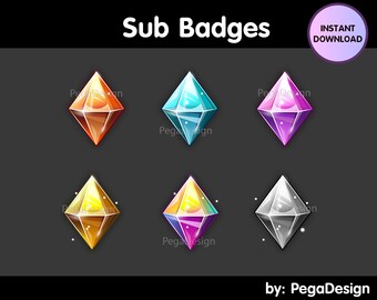 Gem sub badges / Gem bit badges / Twitch sub badges