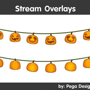 ハロウィーン オーバーレイ 2 枚 | ストリーム デコレーション | カボチャ | Twitch オーバーレイ