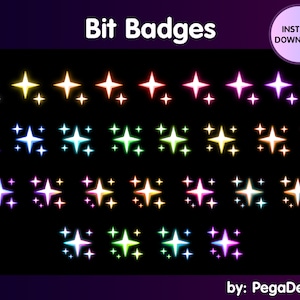 FULL SET Sparkles Bit badges | Star Sparkles |Twitch  sub badges | Vtuber