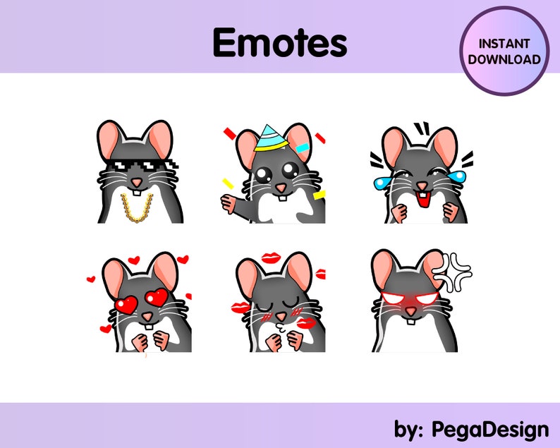 Mouse Emotes Rat Emotes | Rats | Twitch Emotes | Vtuber | Custom Twitch Emotes - Etsy