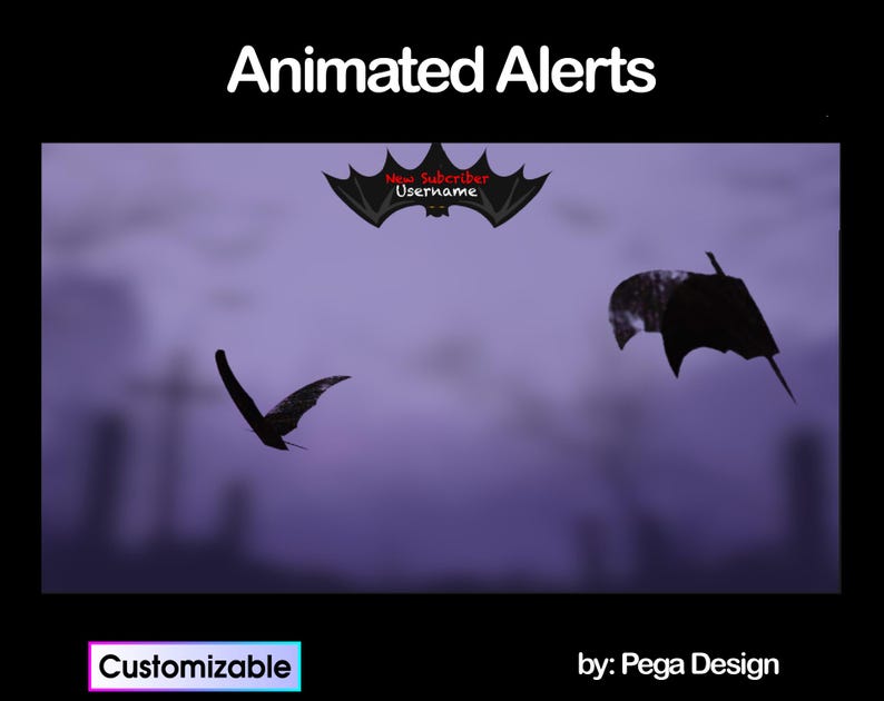 Animated Twitch Alert Spooky Bat | New Donation, Sub, Follow, Cheer ...