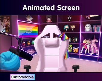 Animated LGBT Stream Screens: Twitch Overlay, Vtuber Background