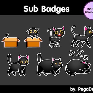 黒猫サブバッジ | Twitchサブバッジ | Bitバッジ