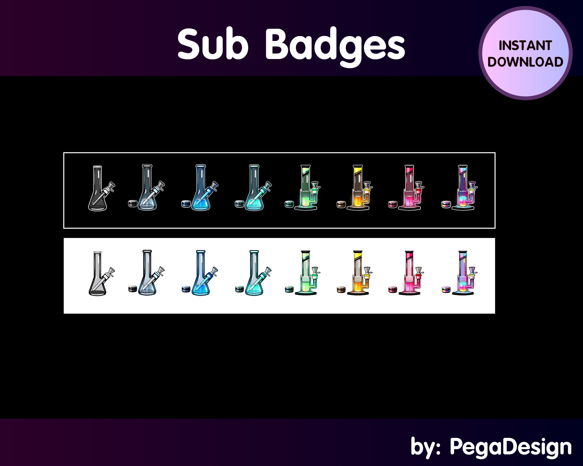 Smoke Bong Sub Badges | Twitch Overlay | Twitch Sub Bit Badges | Twitch ...