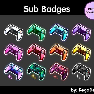 Controller sub badges Twitch sub badges, bit badges Joystick, gaming bit badges, game bit badges, controller badges