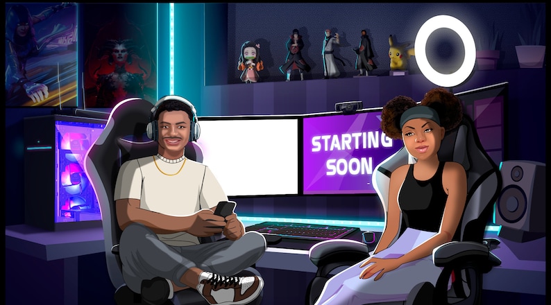Animated Twitch Stream Screens:| Anime Game Room Overlay | Twitch ...