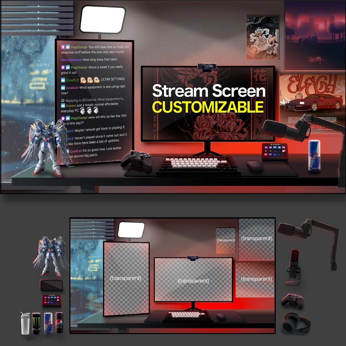 Stream Screen Butters Customizable Stream Screen | Green Screen Scenes | Game Room Twitch ...