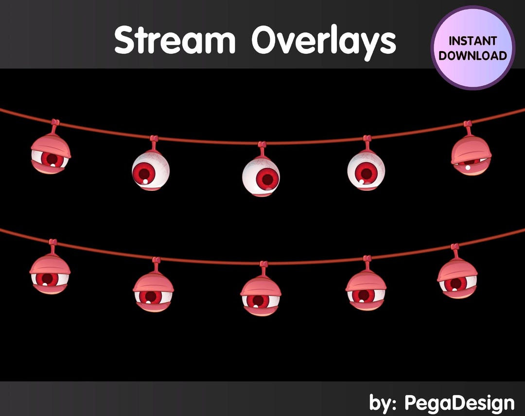 2x Halloween Animated Overlay | Animated Red Eyes Chain | Stream ...