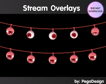 Animated Red Eyes Chain Overlay: | Halloween Stream Decoration | Twitch Stream Overlay