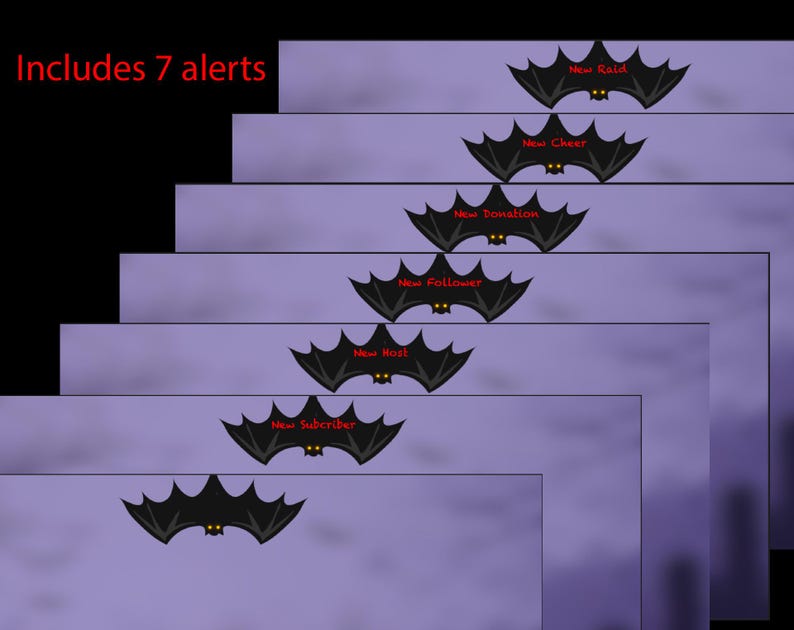 Animated Twitch Alert Spooky Bat | New Donation, Sub, Follow, Cheer ...