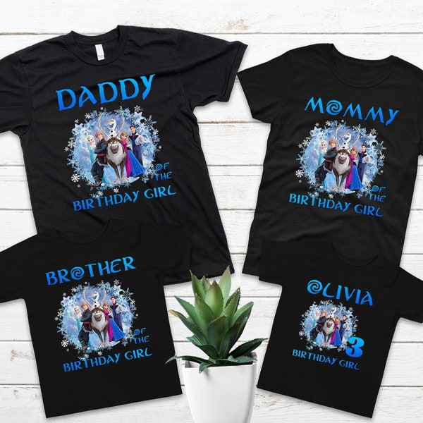 Frozen Birthday Shirt, Frozen Family T-shirts,Birthday Girl, Frozen, Elsa, Ana, Customized,Personalized Birthday Outfit,Outfit,Tee,Girl,