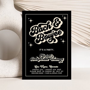 Bach and Boujee Bachelorette Invitation, Retro Bachelorette Weekend Invitation, Bachelorette Weekend Itinerary, Instant Download