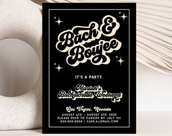 Bach and Boujee Bachelorette Invitation, Retro Bachelorette Weekend Invitation, Bachelorette Weekend Itinerary, Instant Download