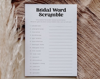 Retro Bridal Word Scramble Game, Bridal Shower Word Scramble Game, Fun Couples Shower Game, Bridal Word Puzzle, Imprimible, Descargar al instante