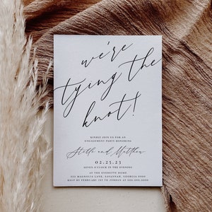 We&#39;re Tying The Knot Engagement Party Invitation, Modern Engagement Party Invite, Classic Engagement Party Invitation, Instant Download