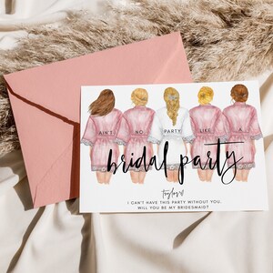 Ain&#39;t No Party Like A Bridal Party Bridesmaid Proposal Card, Fun Bridesmaid Proposal, DIY Bridesmaid Proposal, Editable, Instant Download