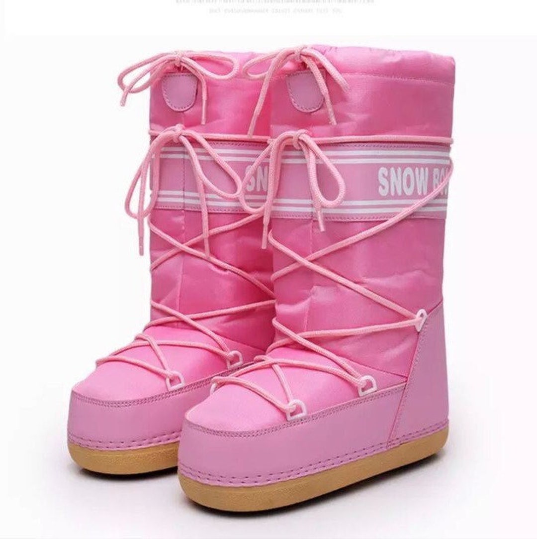 Pink Moon Boots / Ski Snow Boots / Platform Waterproof - Etsy