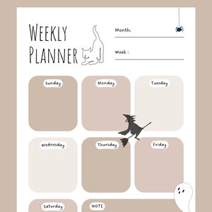 Digital Halloween Themed Weekly Planner!