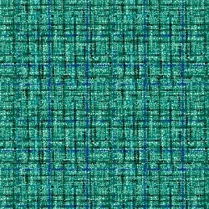 May include: Teal and blue plaid fabric with a textured woven pattern.