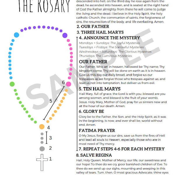 DIGITAL FILE - Simple Guide to Pray the Rosary - Rainbow