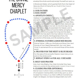 How to Pray Divine Mercy Chaplet, Divine Mercy Rosary Beads, Group guide for DMC, large crowd/individual prayer sheet Divine Mercy Chaplet