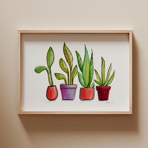 Pflanzenposter, Alkoholmarker und Prismacolor, Wanddekoration