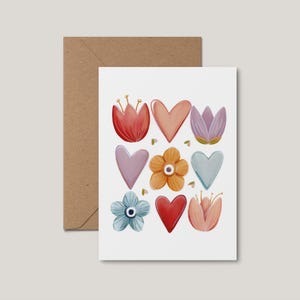 Wish card - Flower hearts